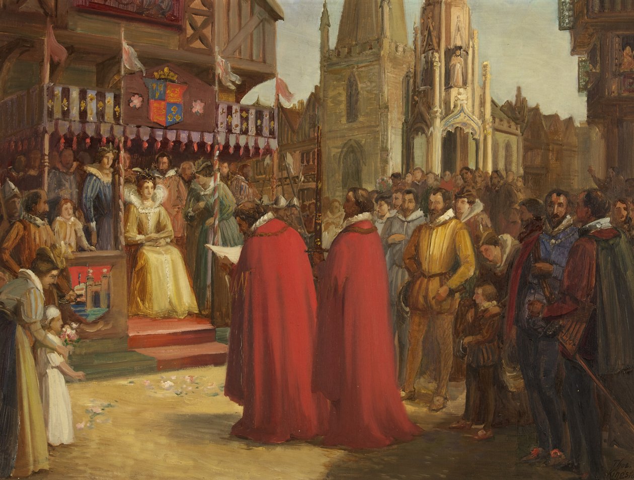 Erzsébet királynő látogatása Bristolban alkotó: Thomas Kingston