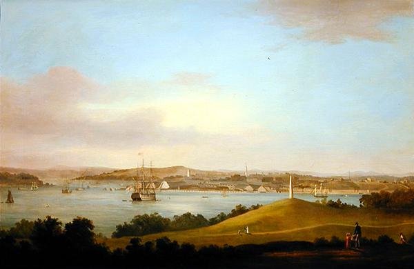 Kilátás a Tamar-torkolatról, Plymouth (olaj, panel) alkotó: Thomas L. Hornbrook