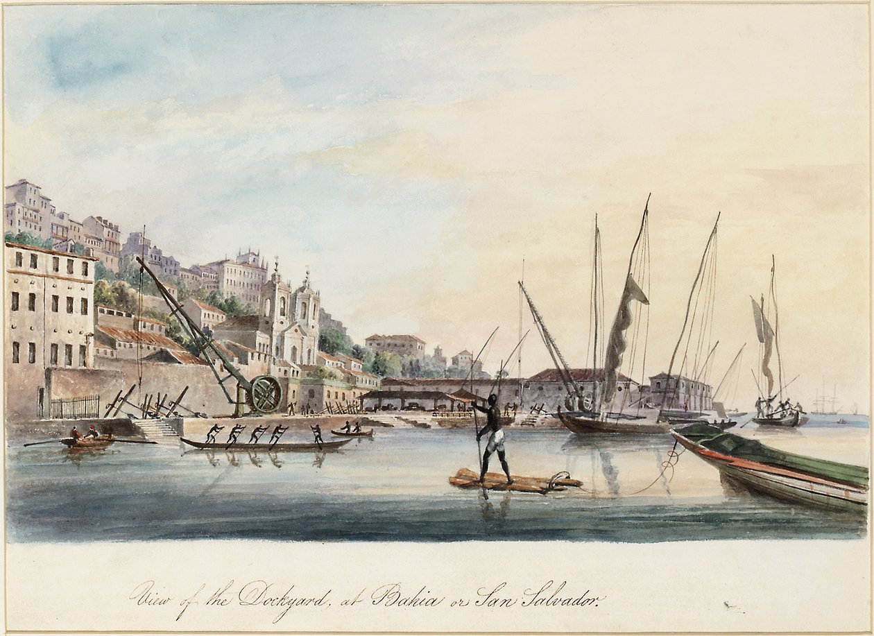 Kilátás a hajógyárra, Bahiában vagy San Salvadorban alkotó: Thomas L. Hornbrook
