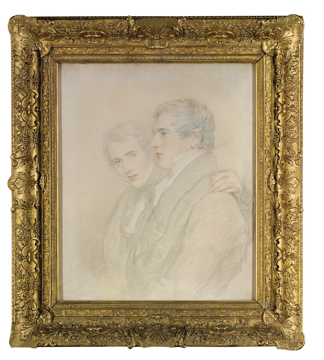 Richard Rowland Bloxam (1797-1877) és Andrew Bloxam (1801-1878) kettős portréja, félalakos, profilban, a Sandwich-szigetekre [Hawaiira] való indulásuk előestéjén 1823-ban (fekete, fehér és vörös krétával előkészített vászon) alkotó: Thomas Lawrence