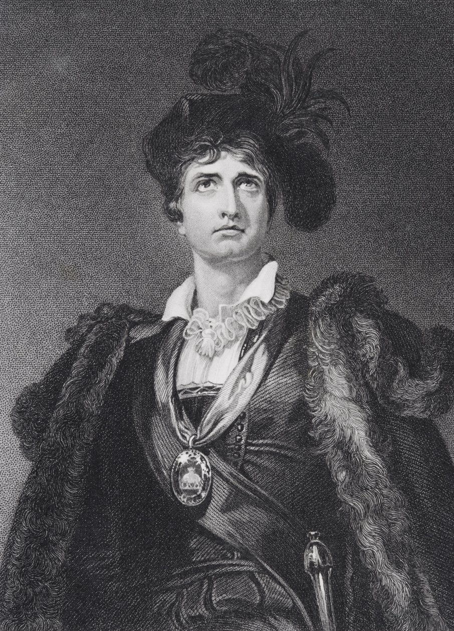 John Philip Kemble mint Hamlet, metszette G. Adcock alkotó: Thomas Lawrence