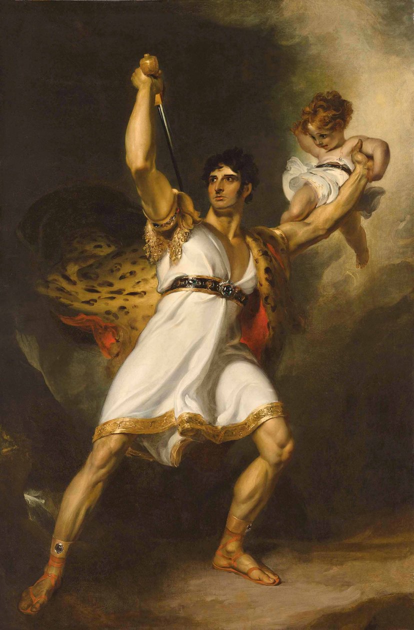 John Philip Kemble (1757-1823) portréja, egész alakos, Rolla szerepében Sheridan Pizarrójából (olaj, vászon) alkotó: Thomas Lawrence