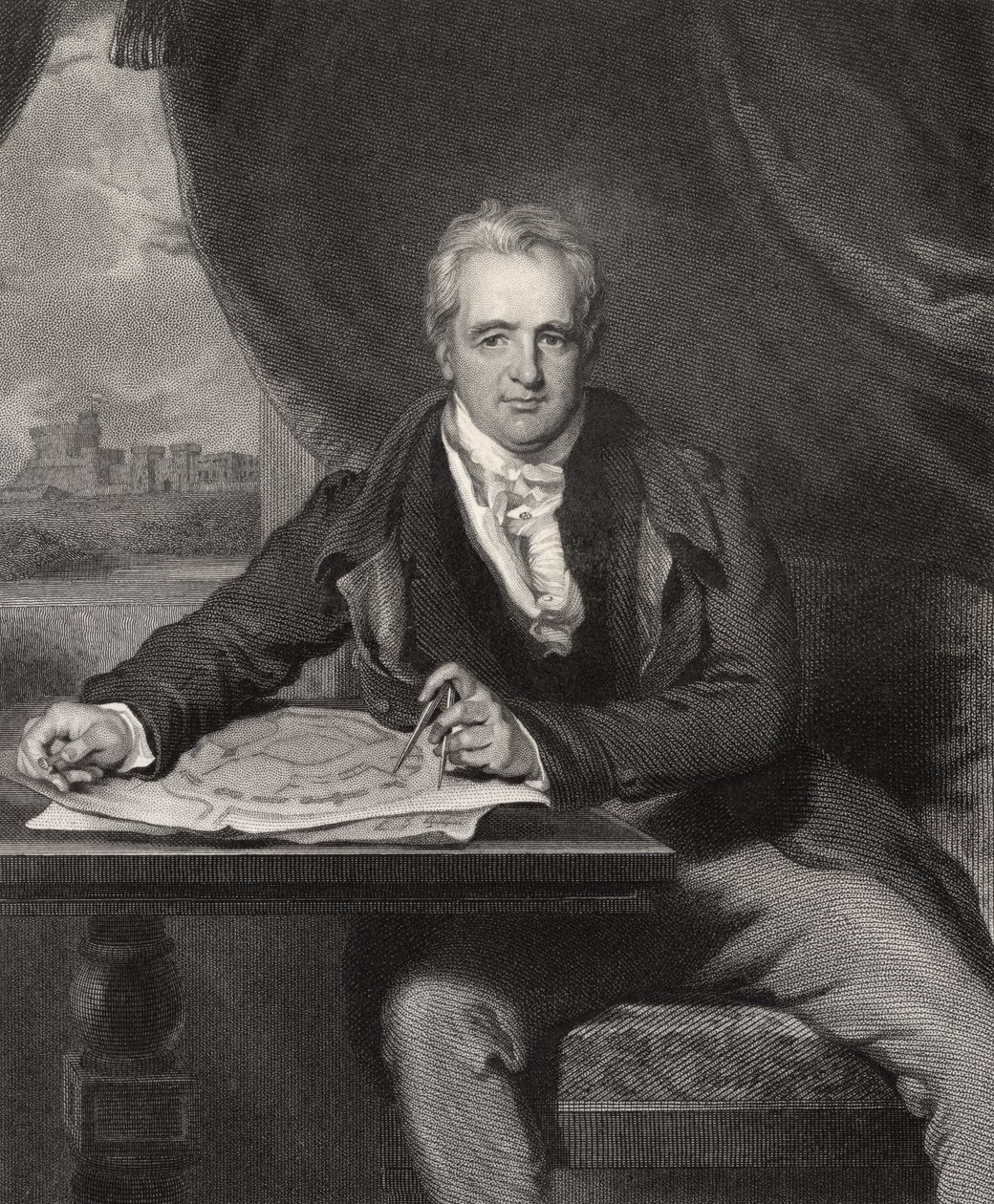 Sir Jeffry Wyatville, H. Robinson metszete, a "National Portrait Gallery, V. kötet" című, 1835 körül megjelent kötetből. alkotó: Thomas Lawrence