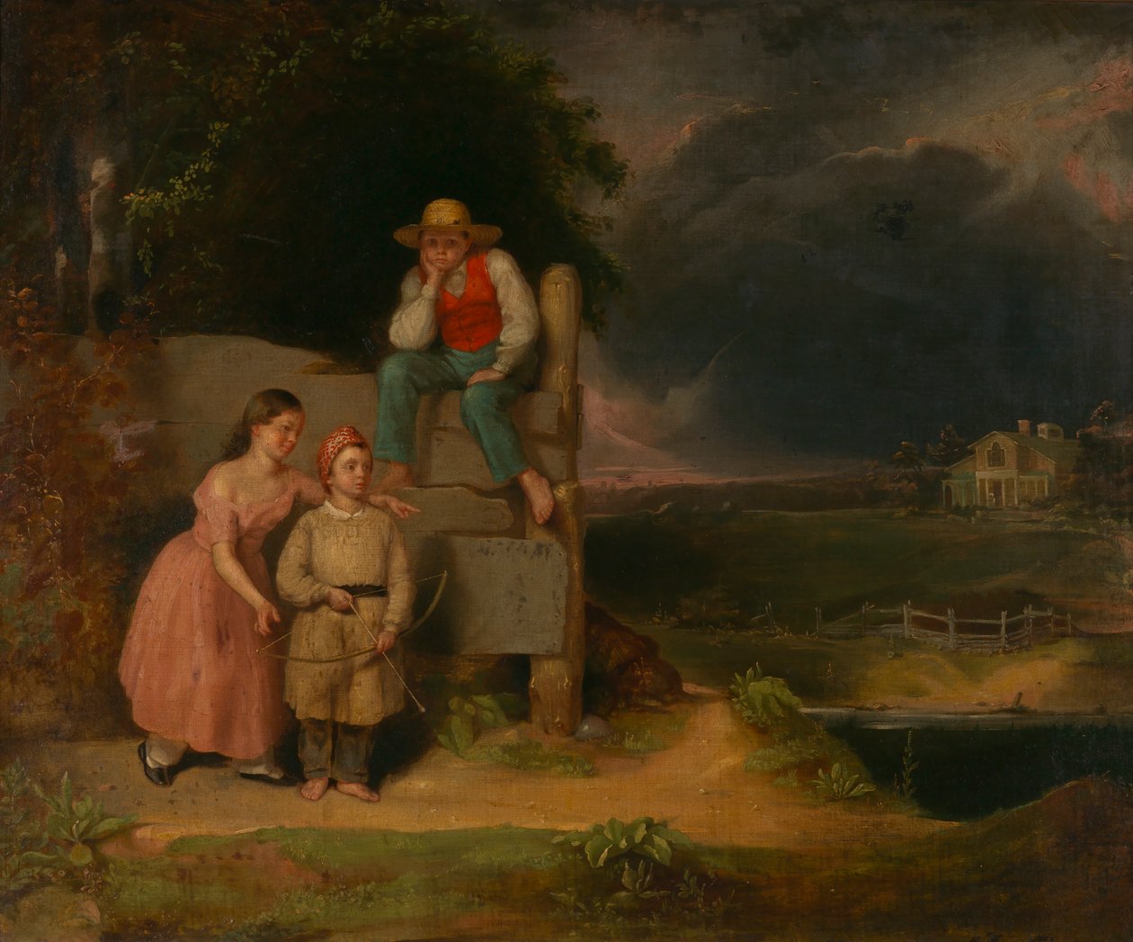 Gyermekek a viharban, kb. 1830. alkotó: Thomas Le Clear