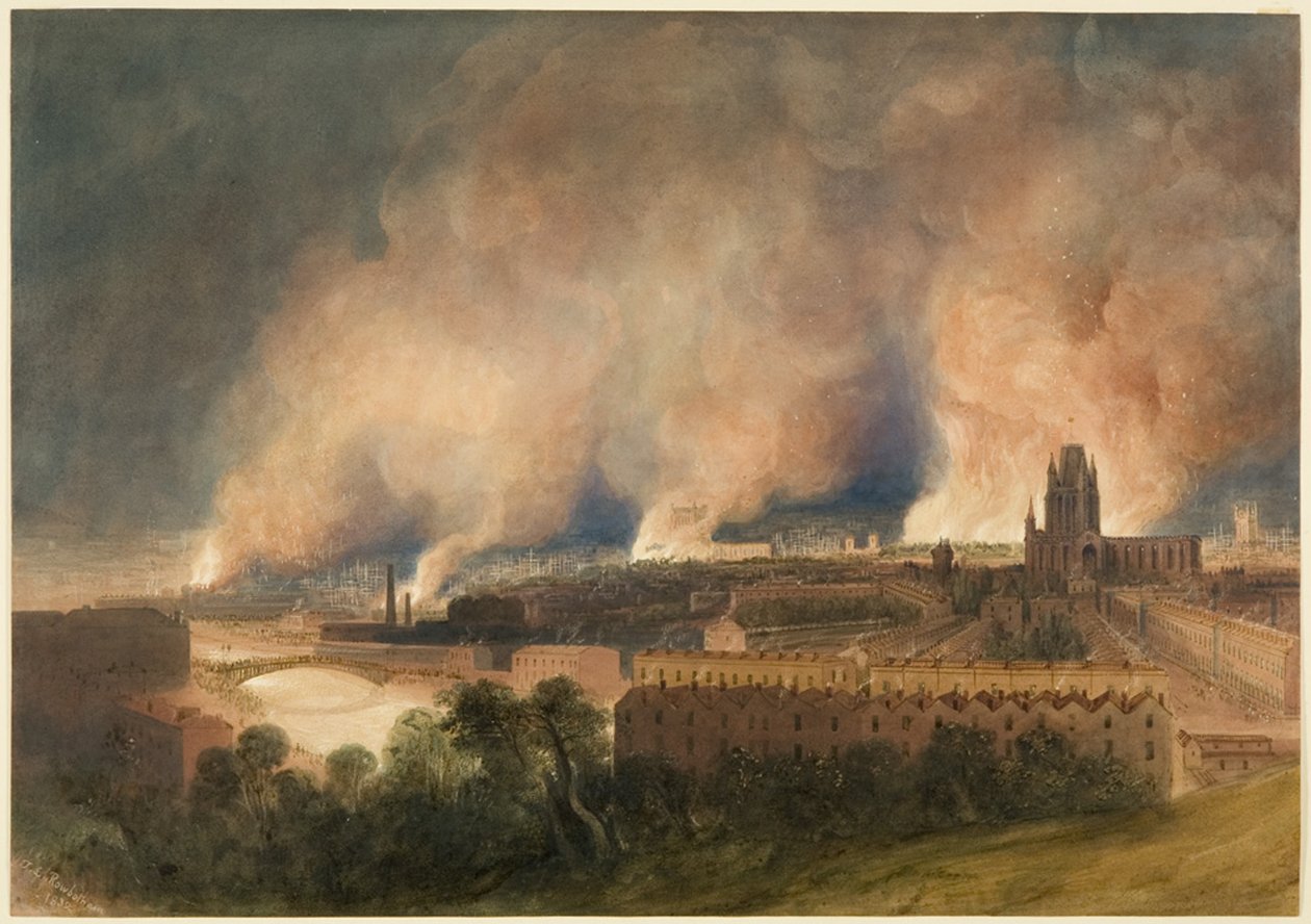 Bristol a Pile Hill felől nézve, október 30-án éjjel alkotó: Thomas Leeson the Elder Rowbotham