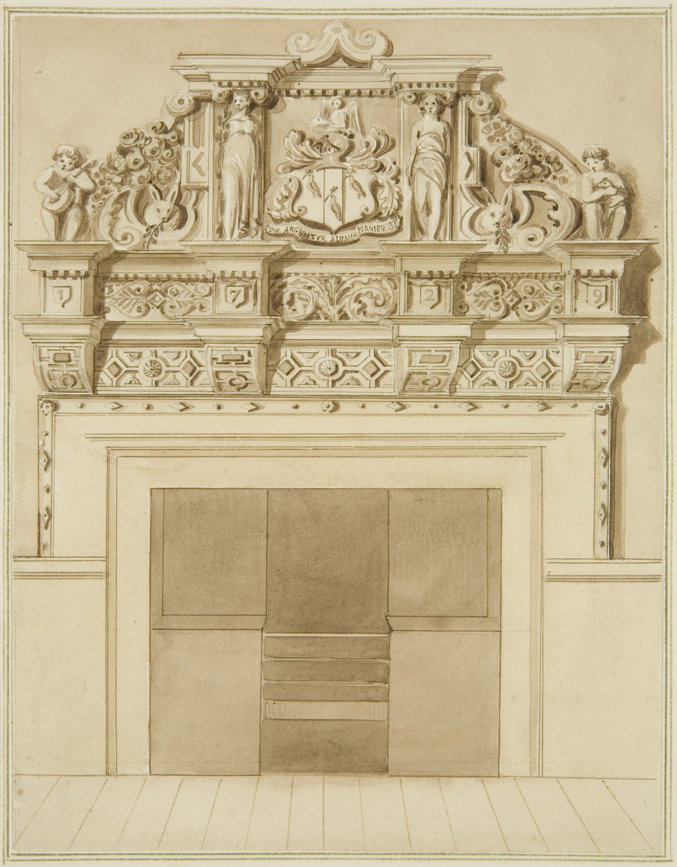 Kéménydarab 1729-ben, a Redcliffe Street 139. szám alatt (akvarell papíron) alkotó: Thomas Leeson the Elder Rowbotham