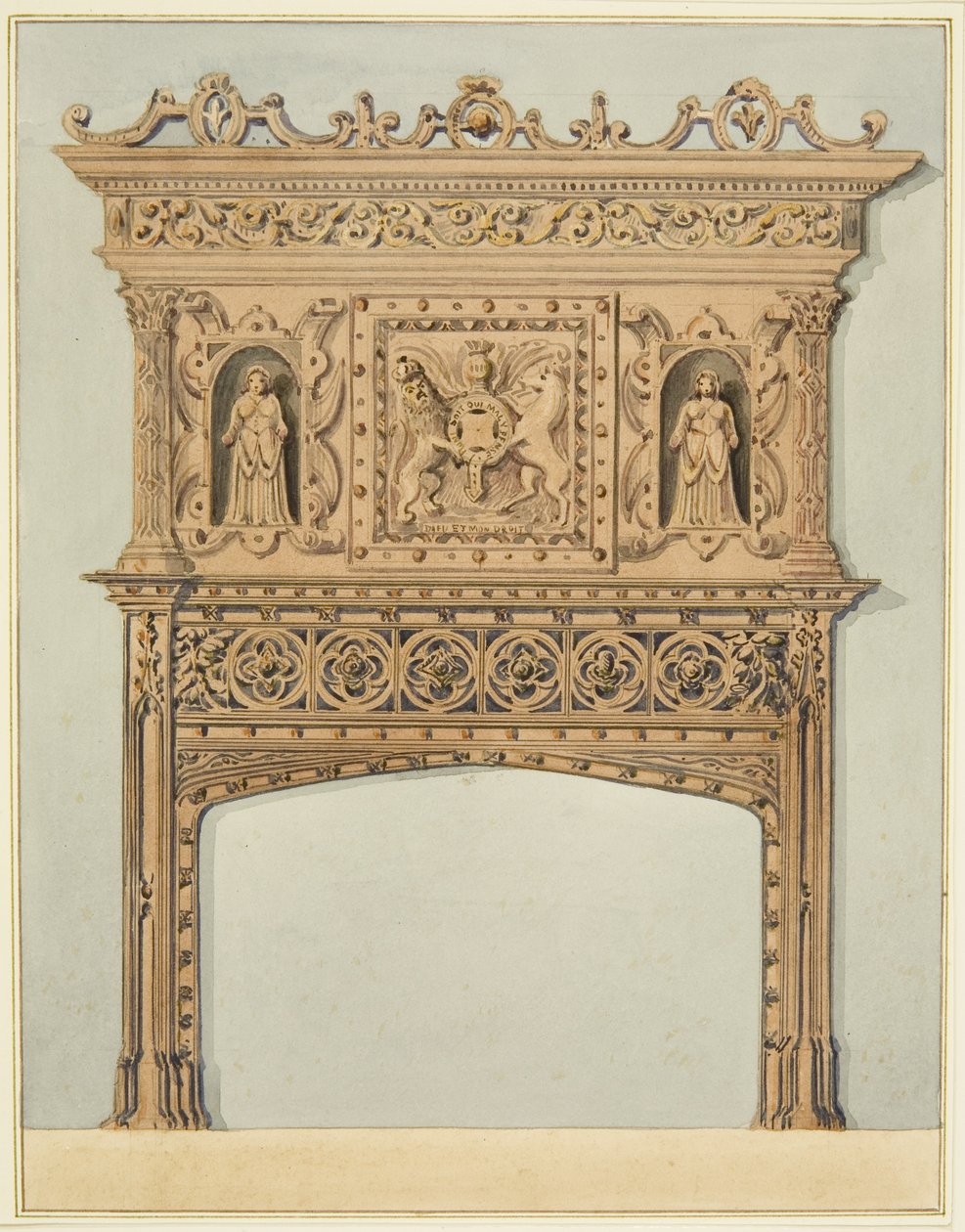 Kéménydarab a pénzverde nagytermében, ma Szent Péter Kórház (akvarell papíron) alkotó: Thomas Leeson the Elder Rowbotham