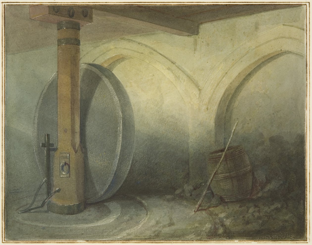 A Szent Lőrinc-templom kriptája (akvarell papíron) alkotó: Thomas Leeson the Elder Rowbotham