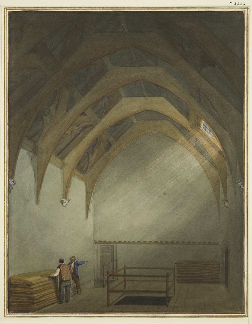 Hall Attwood úrban, a hátsó csarnok mellett (akvarell papíron) alkotó: Thomas Leeson the Elder Rowbotham