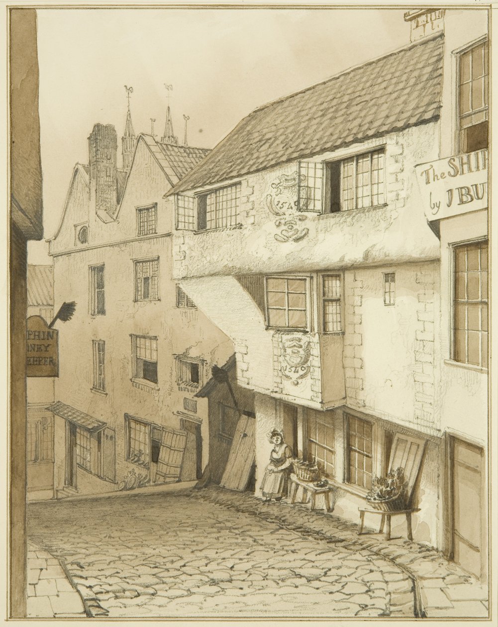 A Meredek utca alsó vége, házzal alkotó: Thomas Leeson the Elder Rowbotham
