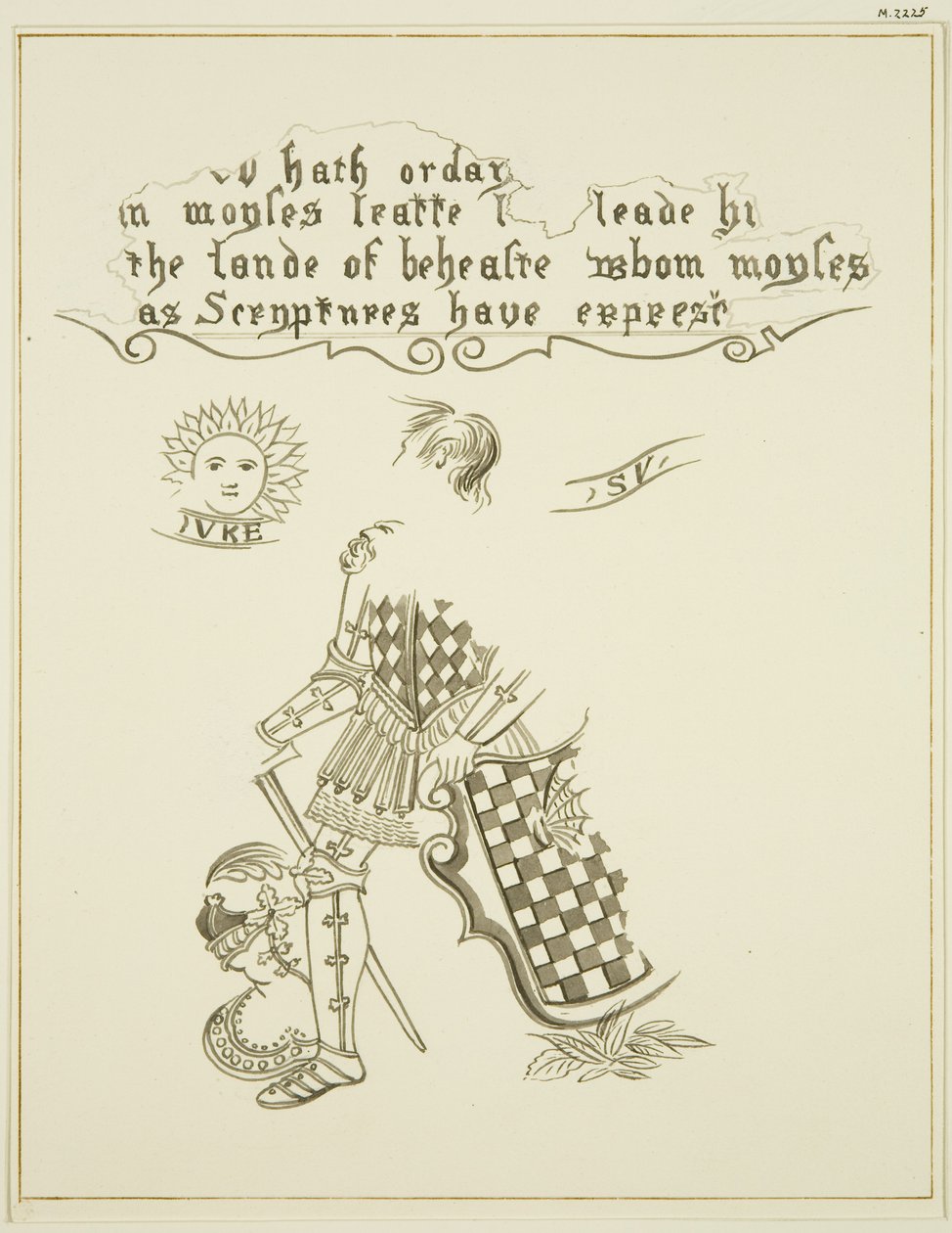 Egy falfestmény maradványai a Baldwin Street 46. szám alatt (toll és tinta papíron) alkotó: Thomas Leeson the Elder Rowbotham