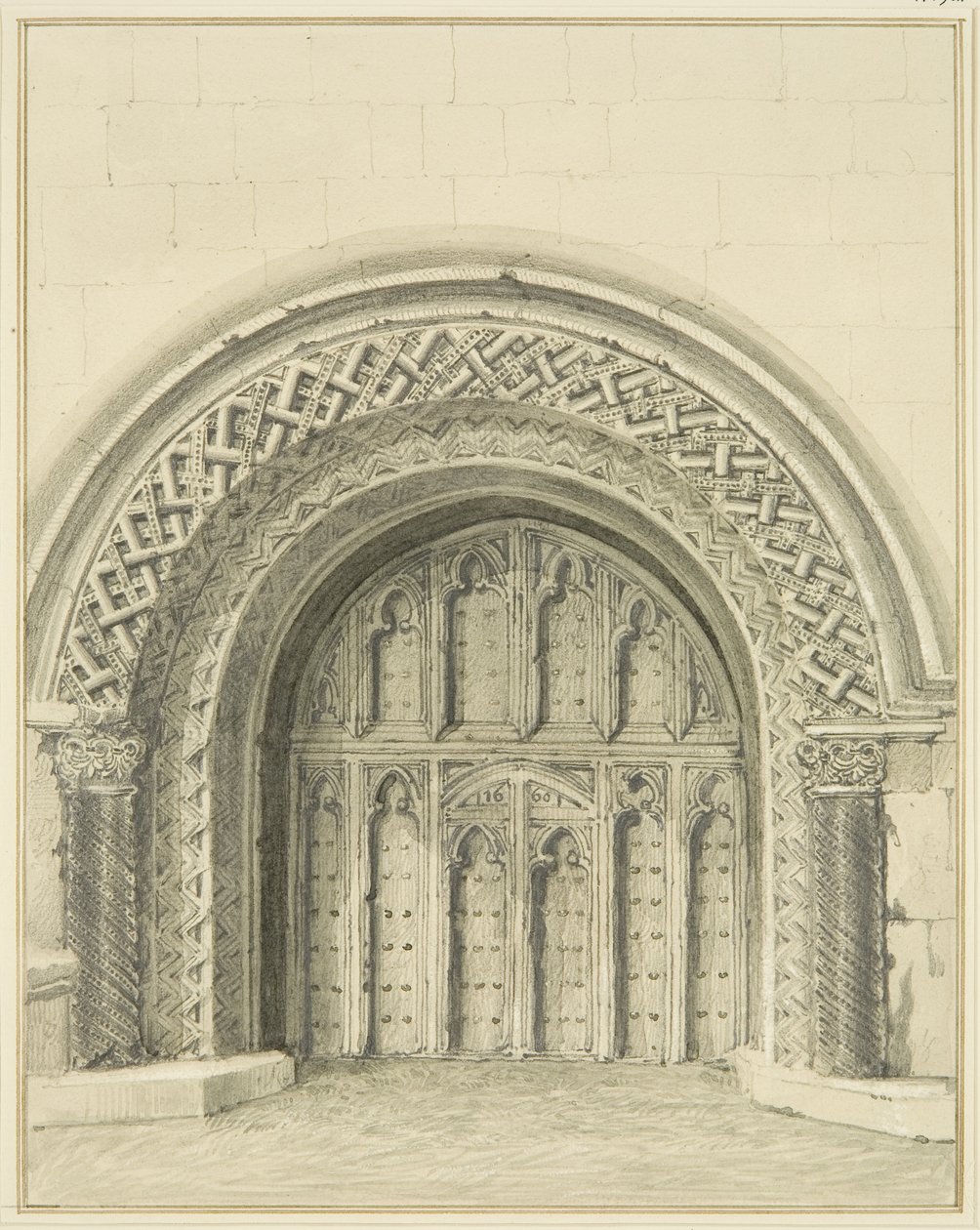 Kisebb íves átjáró a Bristoli dékánság mellett (ceruza és akvarell papíron) alkotó: Thomas Leeson the Elder Rowbotham
