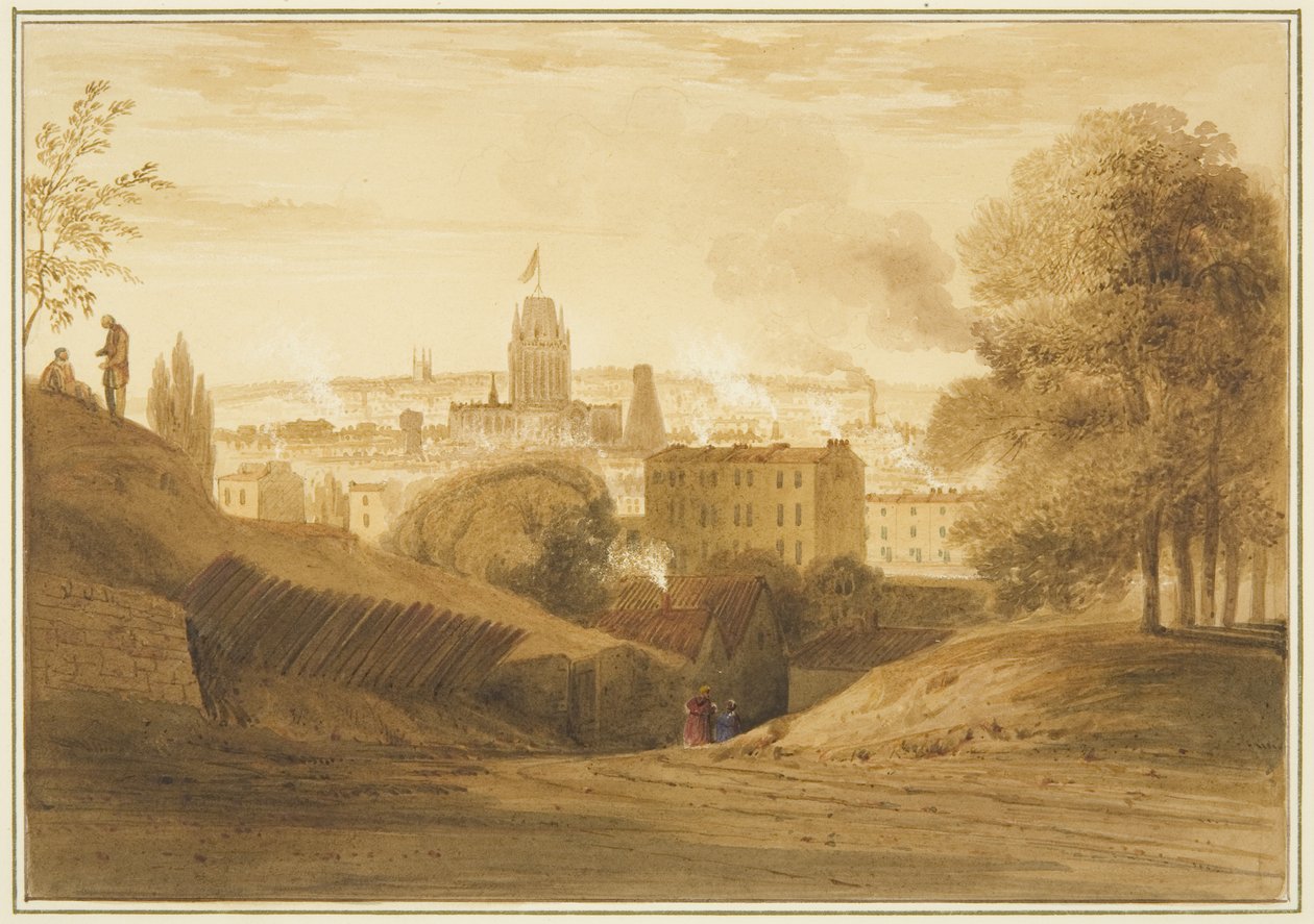 Kilátás a Bath Roadról, a Wells közelében, Totterdownban alkotó: Thomas Leeson the Elder Rowbotham