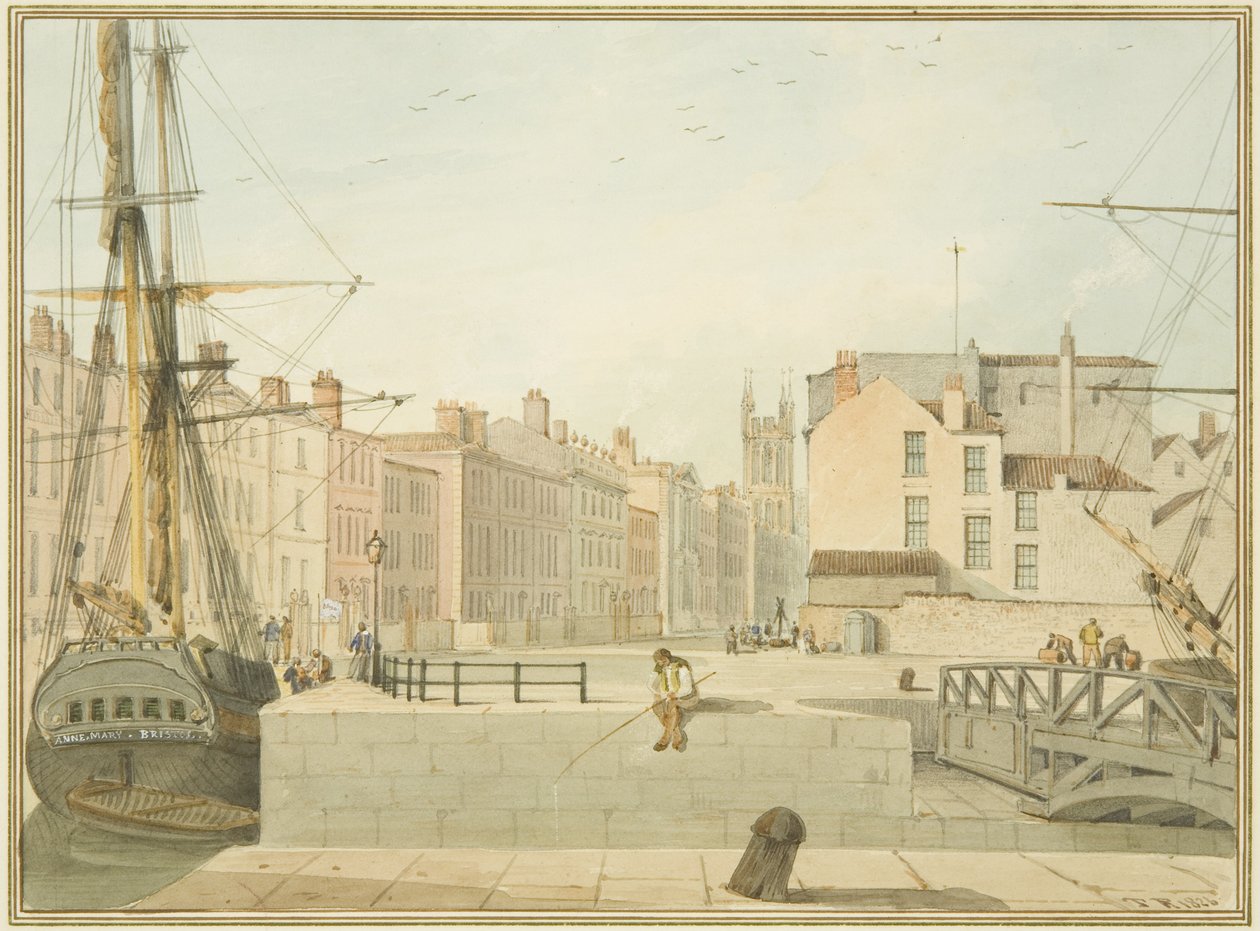 Kilátás a Prince Streetre, Bristol alkotó: Thomas Leeson the Elder Rowbotham