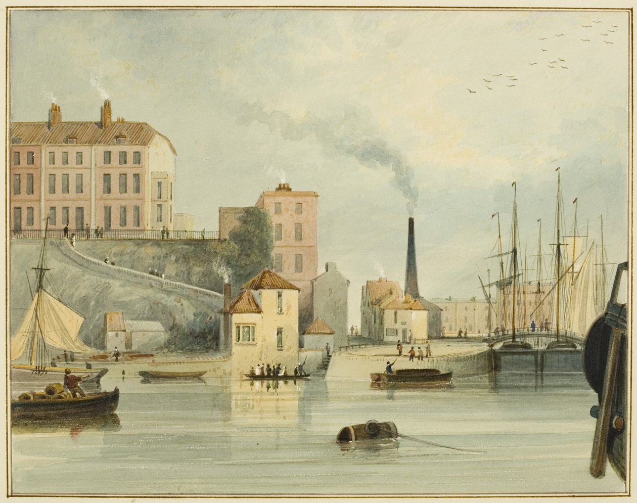 West End of Redcliffe Parade, amely bemutatja a Bathurst-medence bejárati kapuit alkotó: Thomas Leeson the Elder Rowbotham
