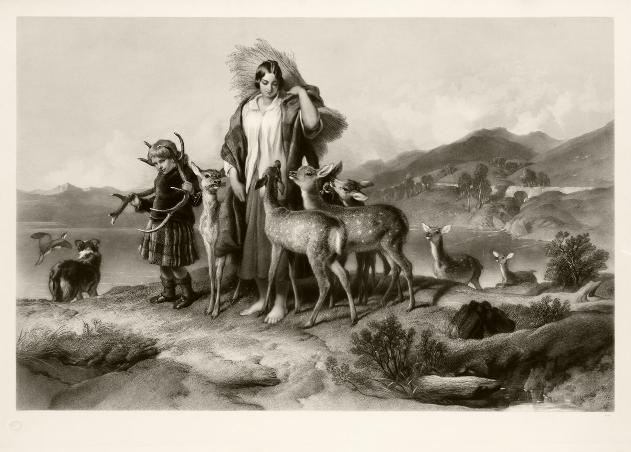 Az erdész családja (mezzotinto) alkotó: Thomas Lewis Atkinson