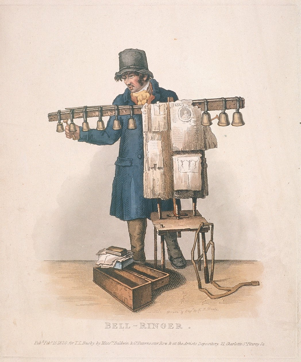Harangozó a harangjainak állvánnyal, 1820 alkotó: Thomas Lord Busby