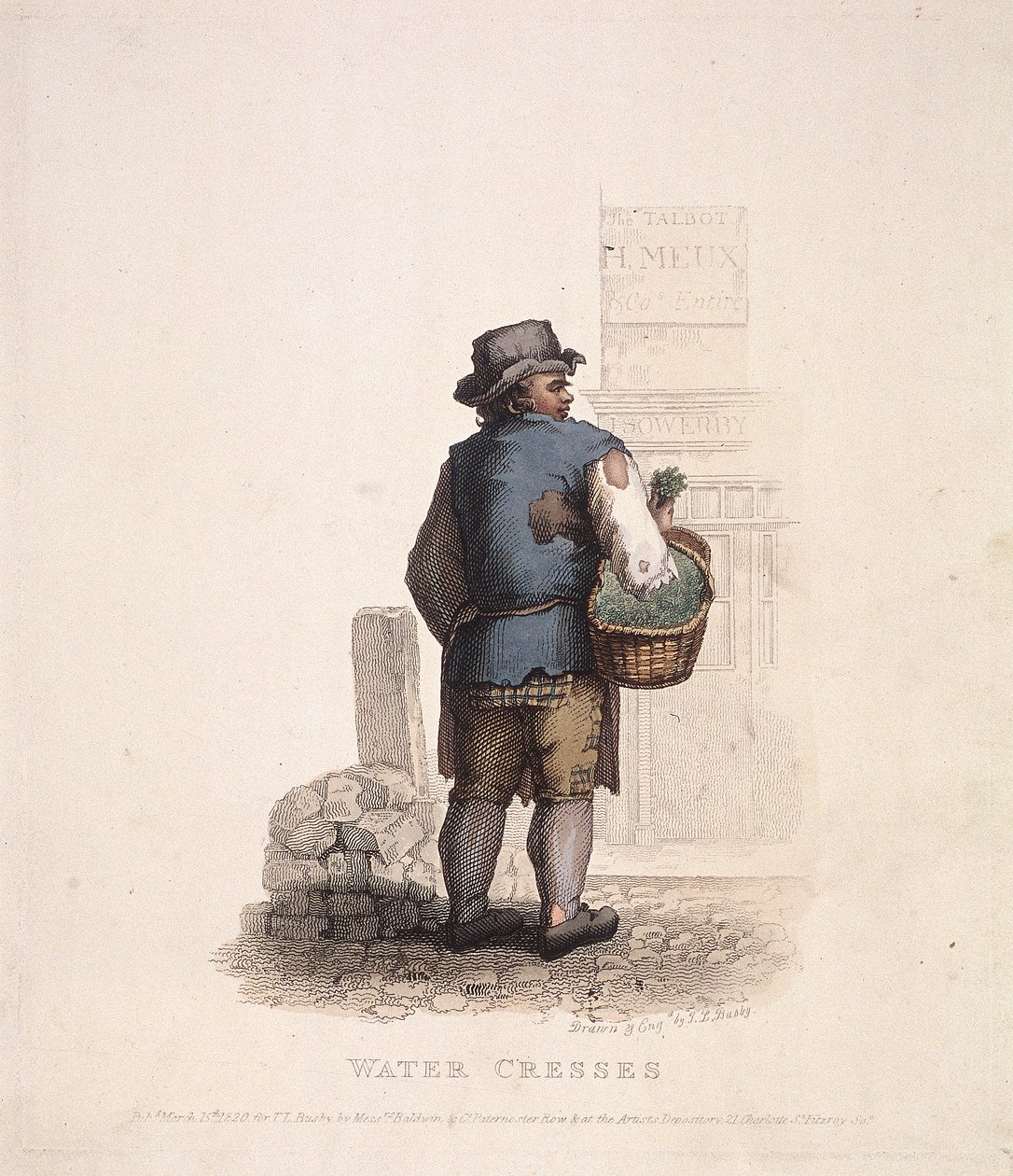 Vízitormaárus kosárral a karján, 1820 alkotó: Thomas Lord Busby