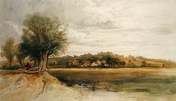 Figurák egy ösvényen (akvarell papíron) alkotó: Thomas Lound
