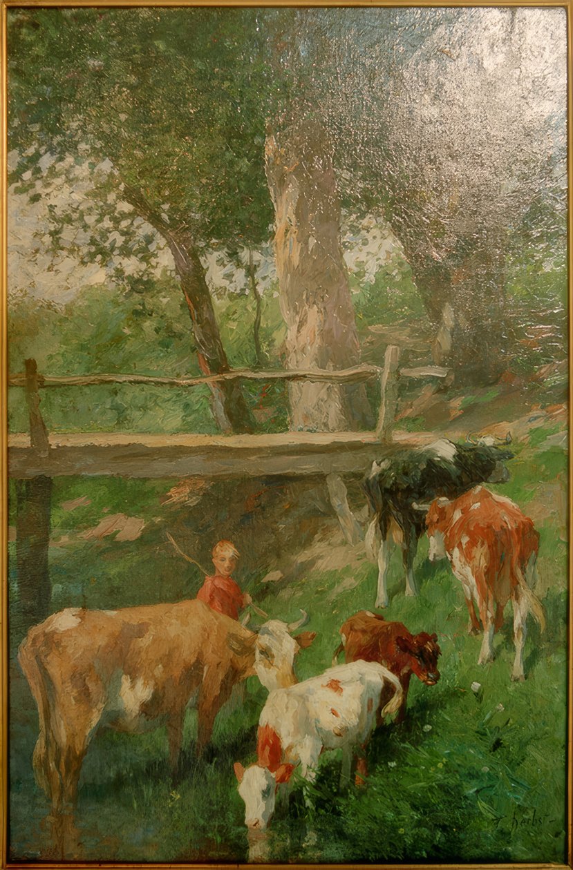 Pásztorfiú tehenekkel alkotó: Thomas Ludwig Herbst