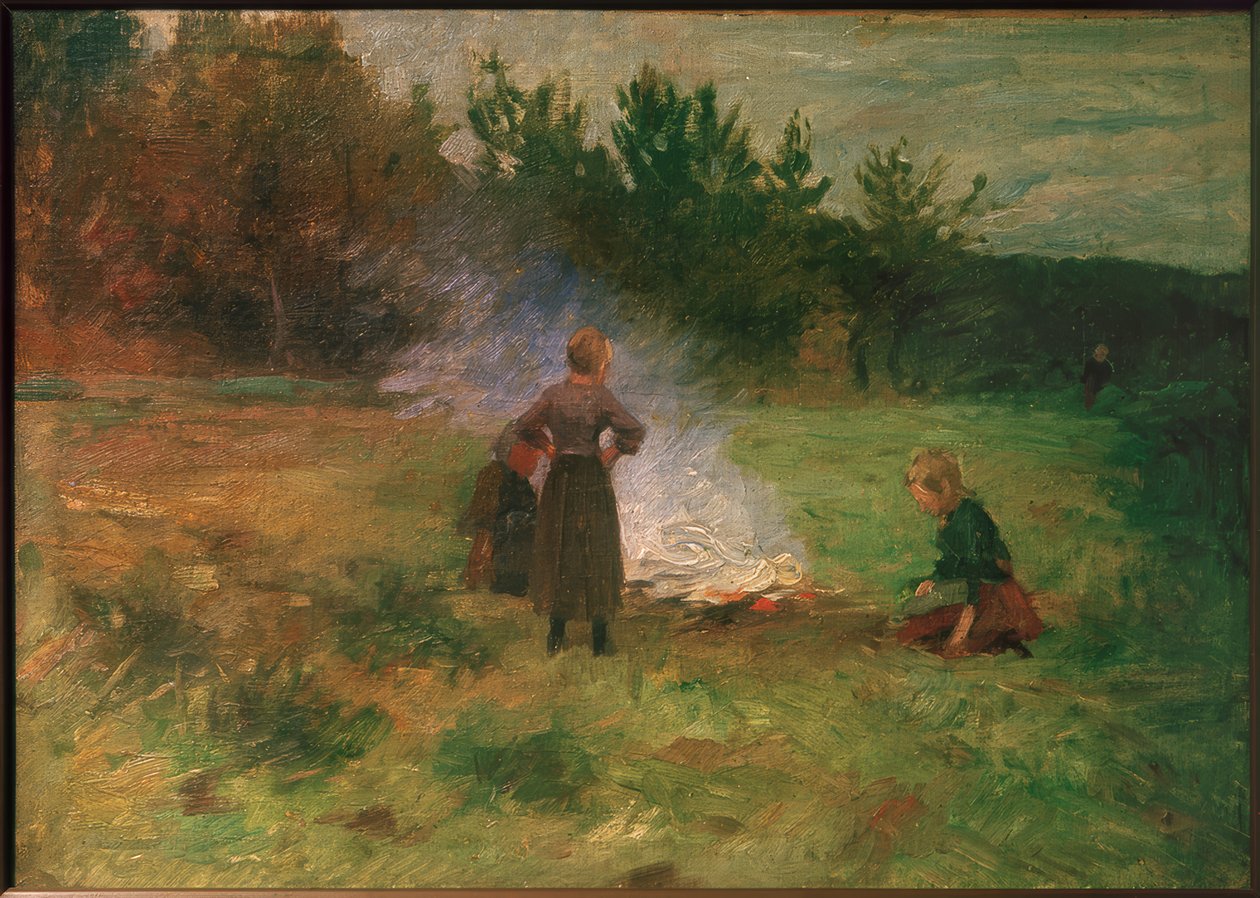 Lányok a tábortűz körül alkotó: Thomas Ludwig Herbst