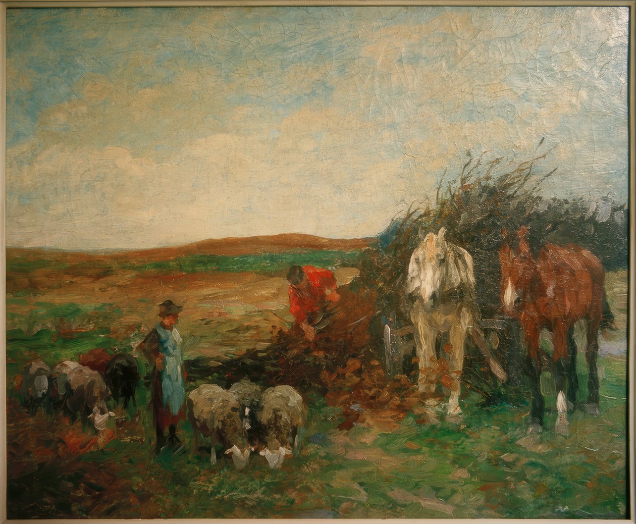 Brushwood kocsi és birkák alkotó: Thomas Ludwig Herbst