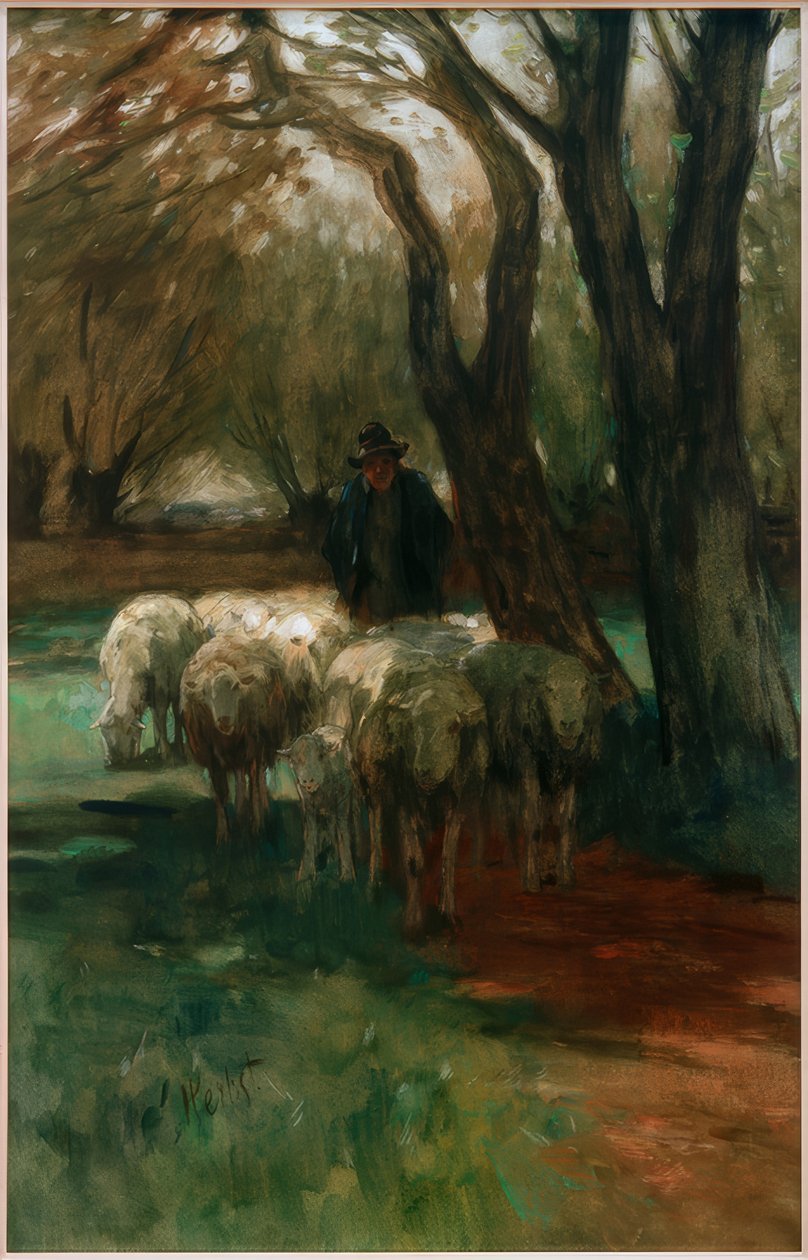 Pásztor csordával alkotó: Thomas Ludwig Herbst