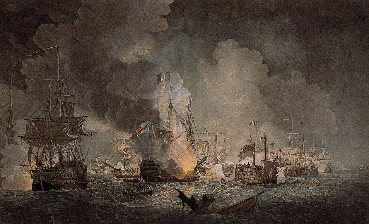 Nílusi csata (színes akvatinta) alkotó: Thomas Luny