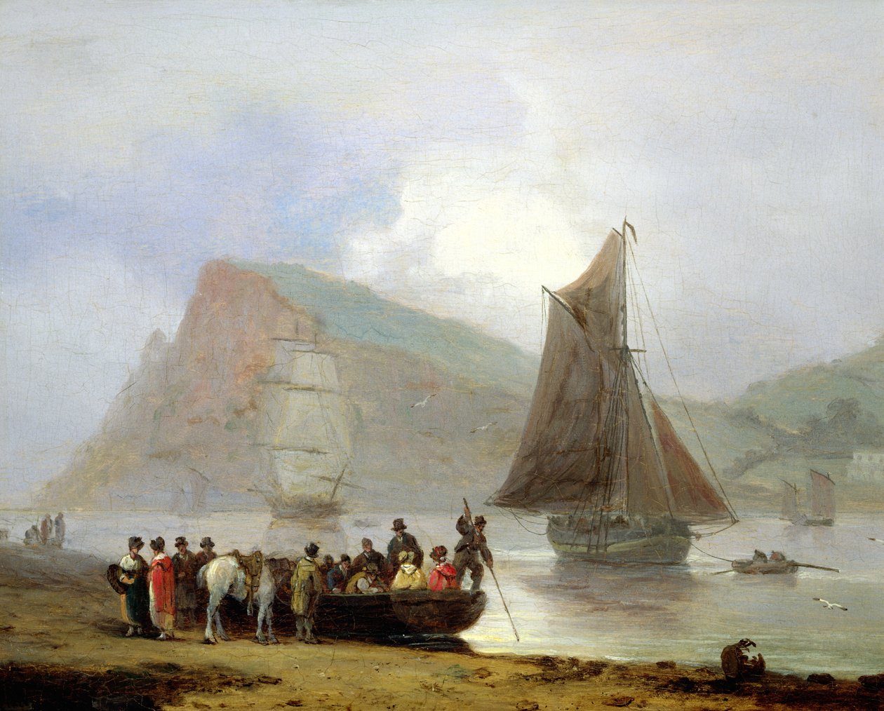 Felszállás a kompra Teignmouthban, 1821 alkotó: Thomas Luny