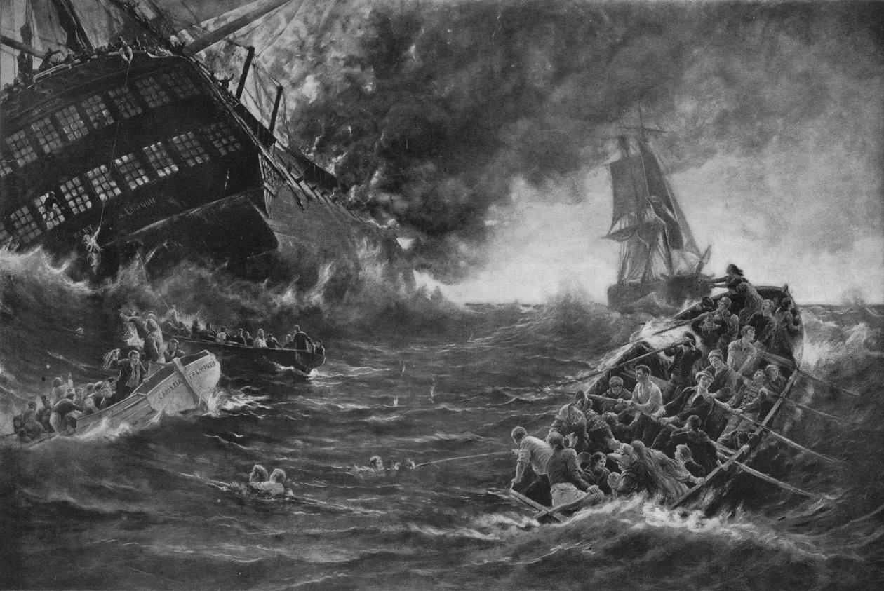„Kent égése”, c1893, 1911 alkotó: Thomas M M Hemy