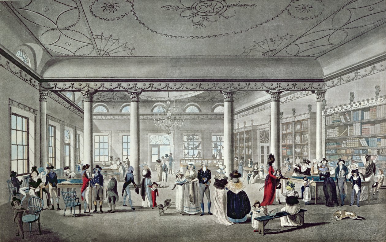 Hall könyvtára Margate-ben, 1789 alkotó: Thomas Malton