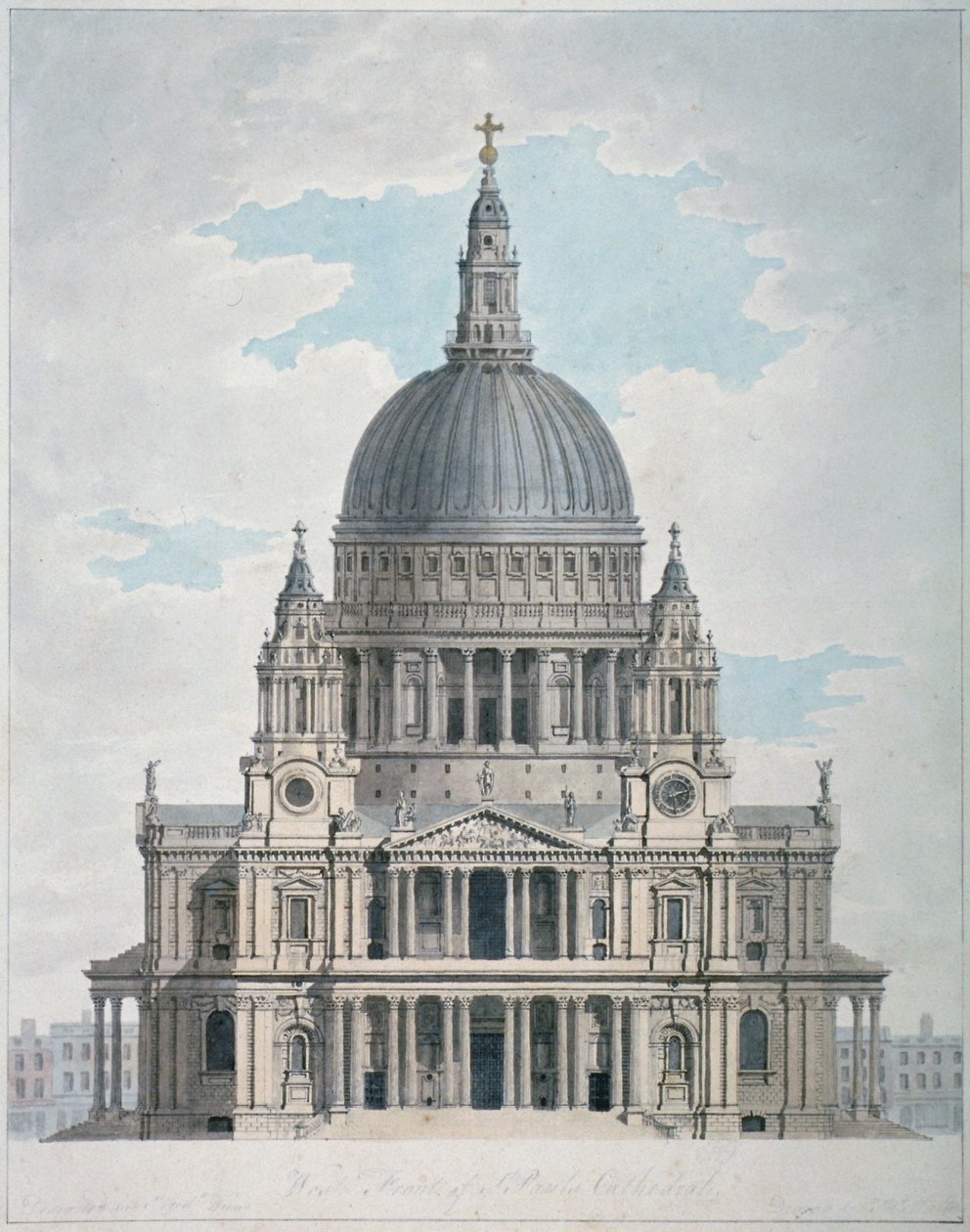 A Szent Pál-székesegyház nyugati frontja, City of London, 1780 alkotó: Thomas Malton II