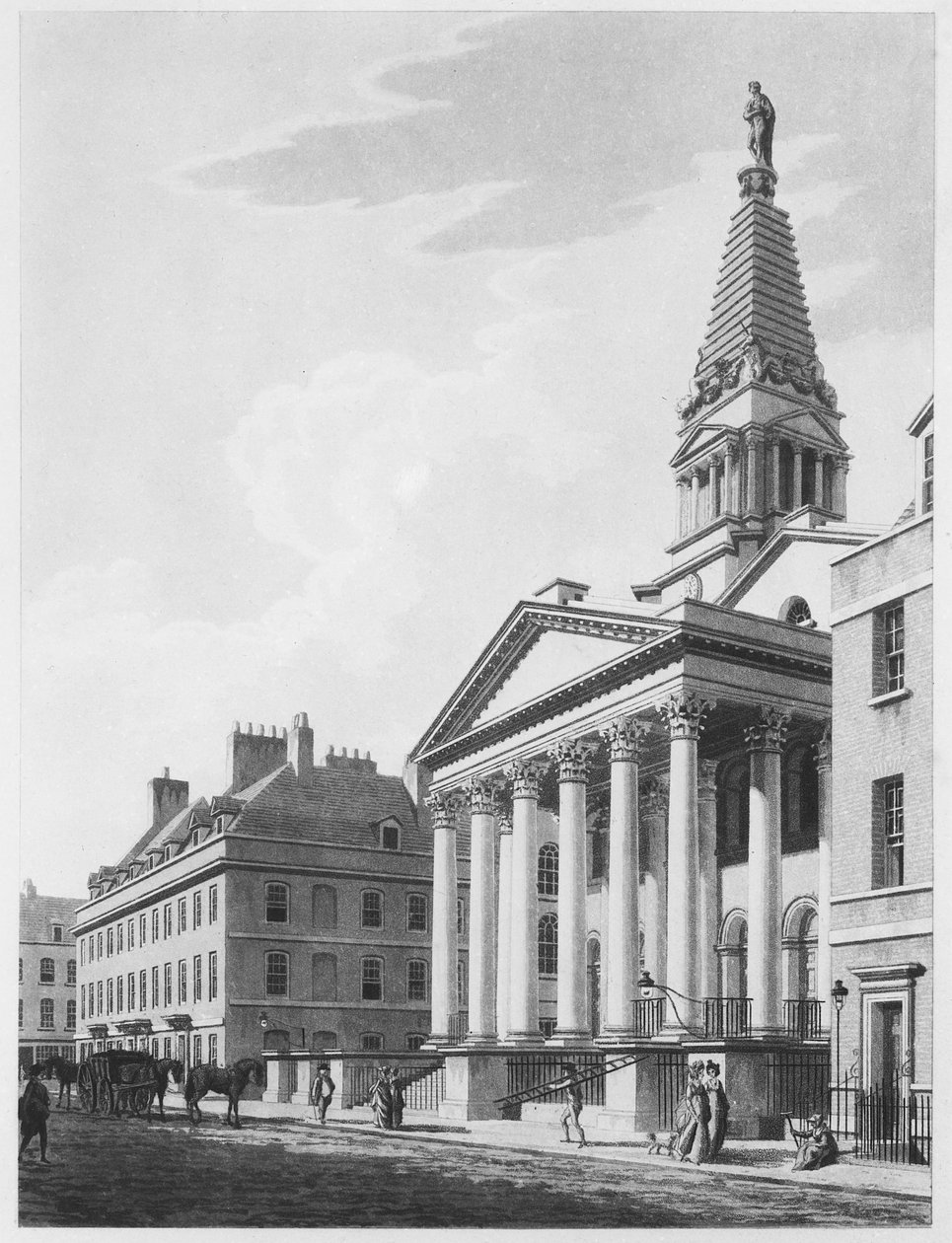 St Georges Bloomsbury, 1799 alkotó: Thomas Malton Jnr.