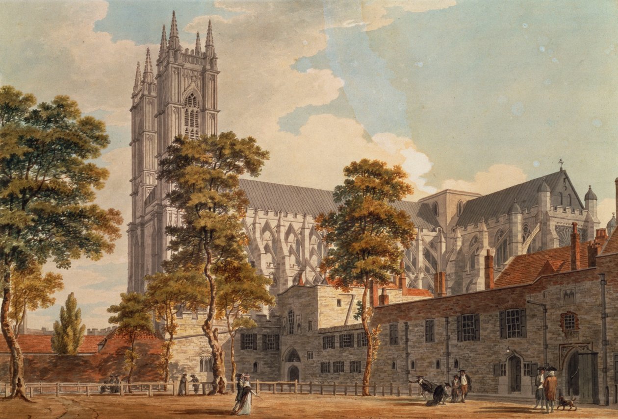 Westminster Abbey az iskolákból, 1790-1792 alkotó: Thomas Malton Jnr.