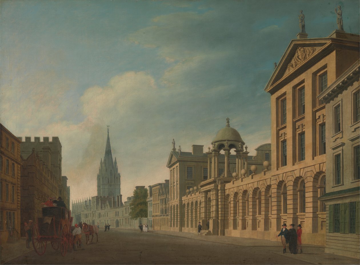 High Street, Oxford [1799, Royal Academy of Arts, London, kiállítási katalógus] alkotó: Thomas Malton the Younger