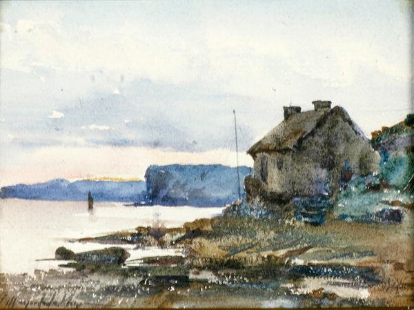 Halászkunyhó (akvarell papíron) alkotó: Thomas Marjoribanks Hay