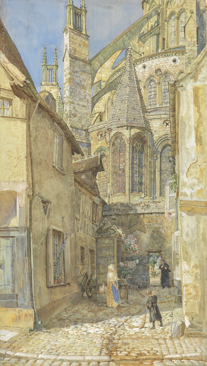 The Lady Chapel and Apse of Bourges Cathedral, 1899 (wc papíron) alkotó: Thomas Matthews Rooke
