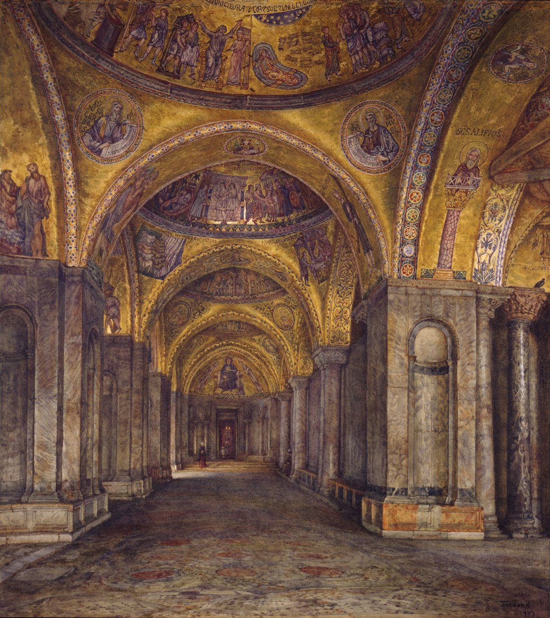 Velence – Szent Márk északi átriuma, 1907 alkotó: Thomas Matthews Rooke