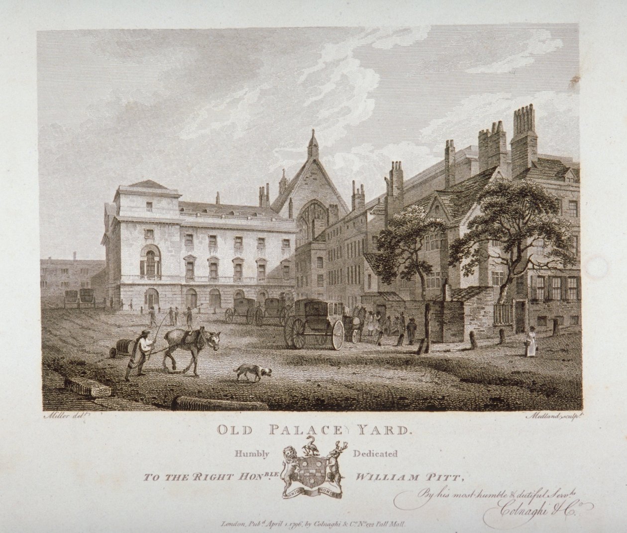 Old Palace Yard, Westminster, London, 1796 alkotó: Thomas Medland