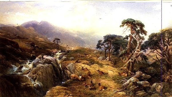 Ben helyszín a Trossachsban alkotó: Thomas Miles Richardson