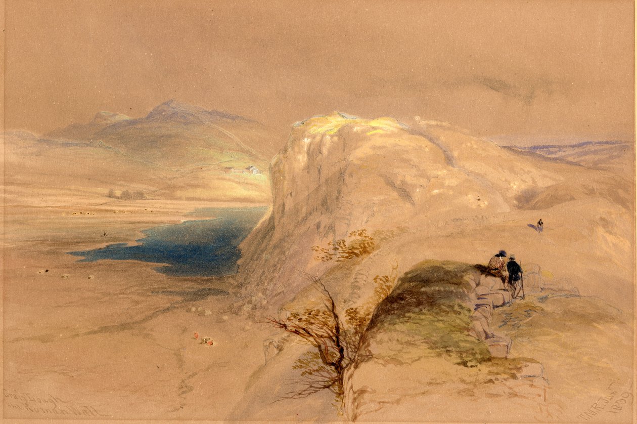Craig Lough és római fal, 1839 (ceruza, gouache és WC papíron) alkotó: Thomas Miles Richardson