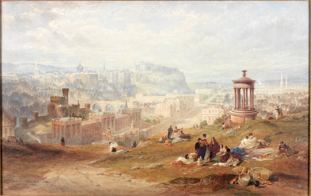 Edinburgh a Calton Hillsből (akvarell papíron) alkotó: Thomas Miles Richardson
