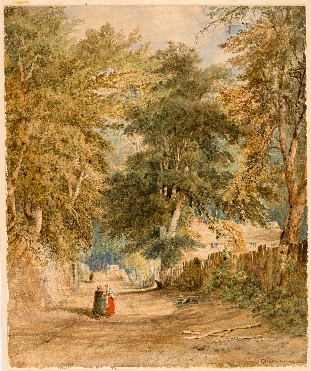 Tájkép - Sáv alakokkal (testfesték és akvarell, papír (karton)) alkotó: Thomas Miles Richardson