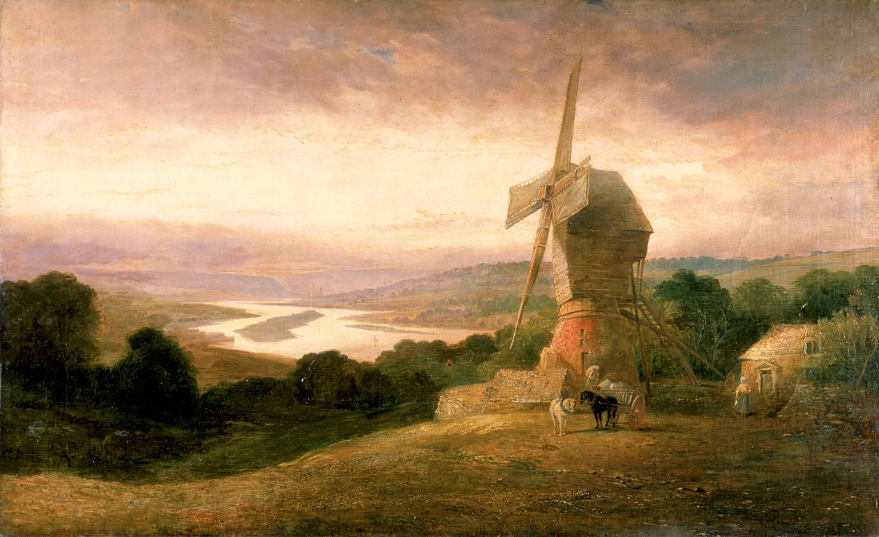 A Tyne a Windmill Hills felől, Gateshead, 1818 körül alkotó: Thomas Miles Richardson