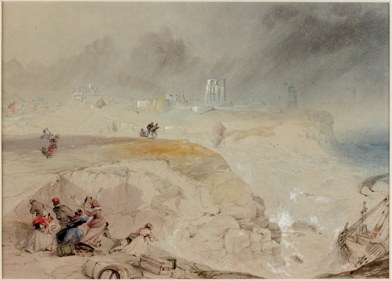 A Betsy Cains roncsa a Battery Point szikláinál, Tynemouth (testfesték, ceruza és akvarell, papír (kartonra)) alkotó: Thomas Miles Richardson