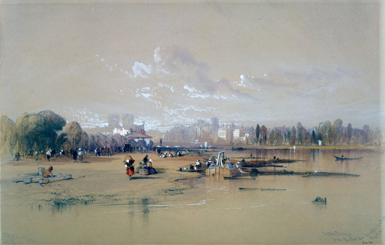 "Notre Dame a Királykert hídjáról, Párizs", 1835-1890 alkotó: Thomas Miles Richardson II