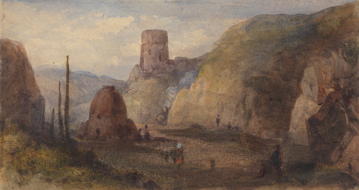 Sziklás táj erőddel alkotó: Thomas Miles Richardson Sr.