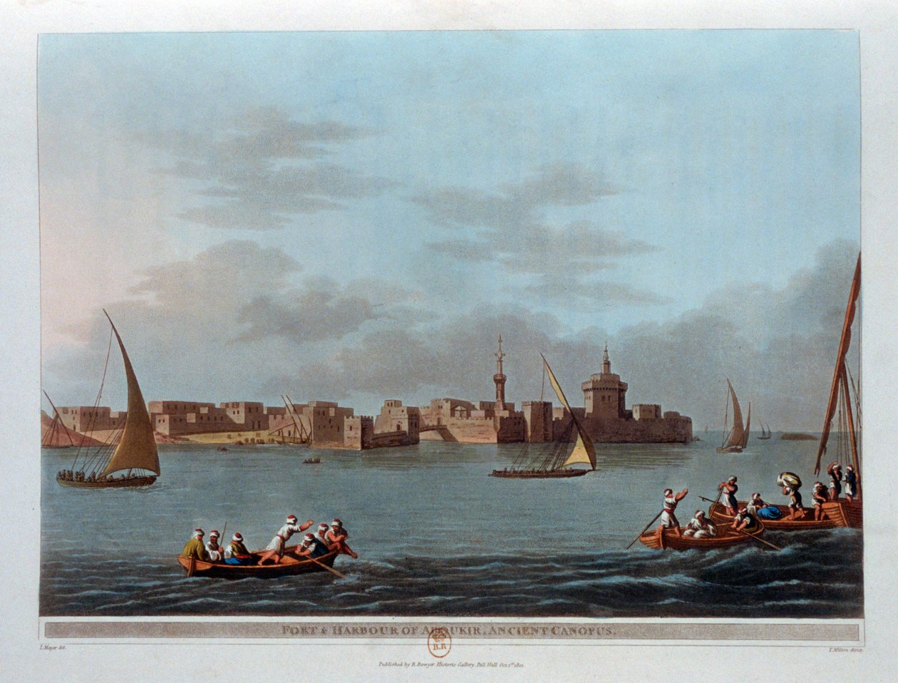 Aboukir erődje és kikötője, az ókori Canopus, Egyiptom, 1801 alkotó: Thomas Milton