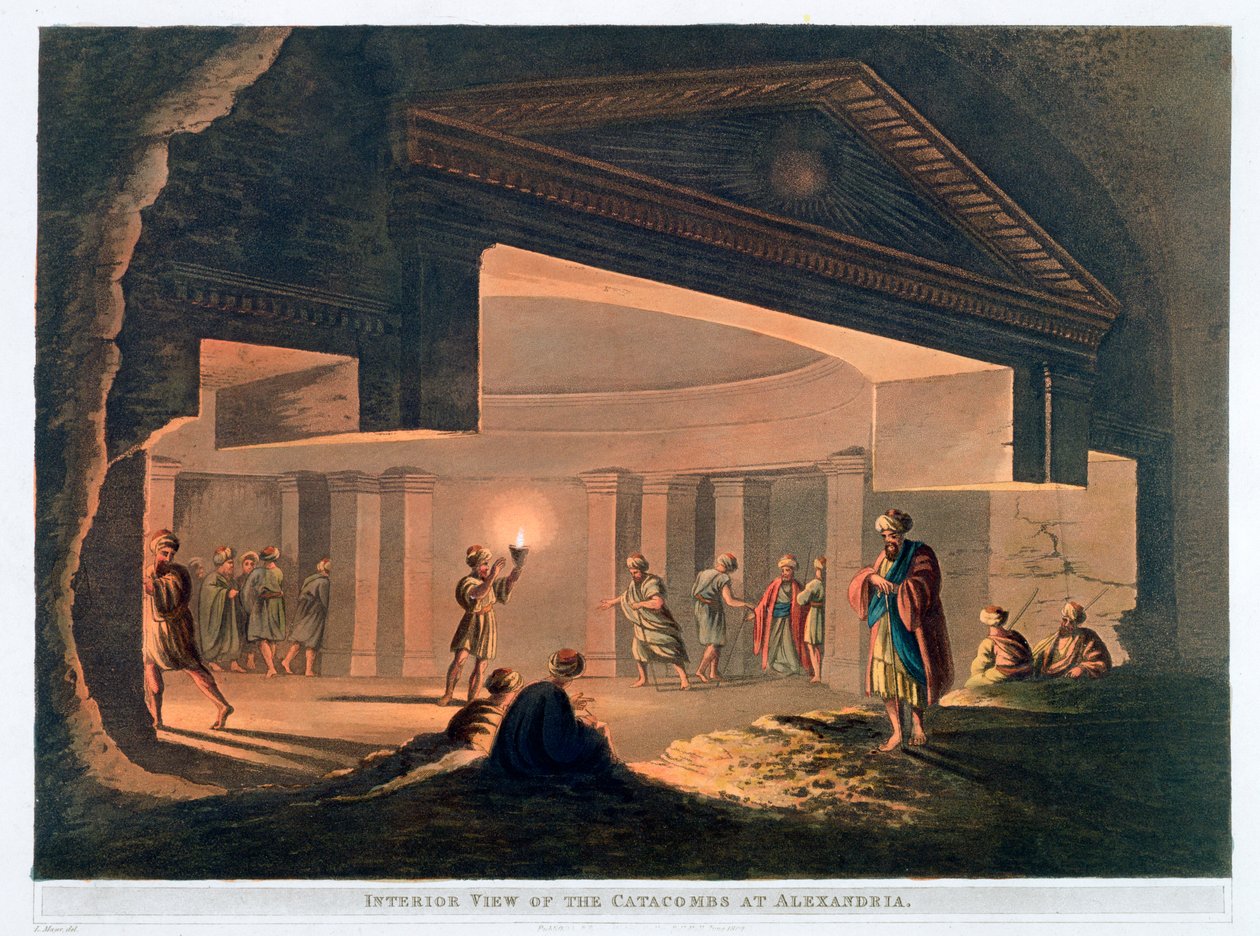 "Az alexandriai katakombák belső képe", Egyiptom, 1802 alkotó: Thomas Milton