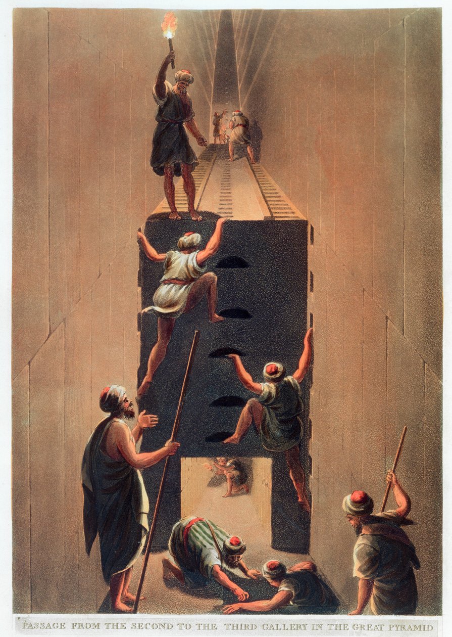 "Átjárás a másodikból a harmadik képtárba a nagy piramisban", Giza, Egyiptom, 1802 alkotó: Thomas Milton